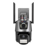 Câmera Wi-fi 4k 8mp Tela Dupla Visão Noturna Luz De Polícia