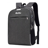 Mochila Notebook Impermeable Antirobo Candado Kolke Kvm-339 Color Gris Oscuro