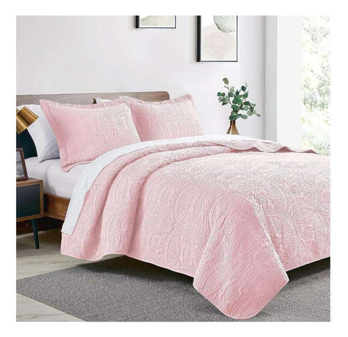 Cubrecama Quilt Reversible 264x228cm King + 2 Funda Almohada