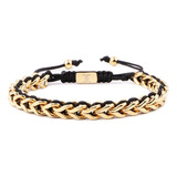 Pulsera Ajustable Oro Laminado 18k Lujo Hombre Regalo Kz 