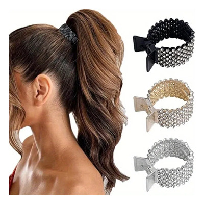Set 3 Pasadores Elásticos Para Coleta 4.5 Cm 3pcs Golden Silvery Black | Envío gratis