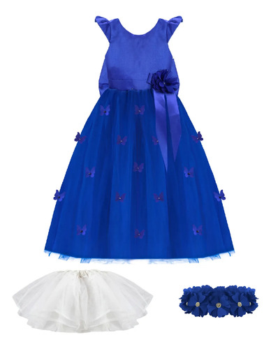 Vestido Elegante Niña Fiesta Cumpleaños Accesorios Daniela