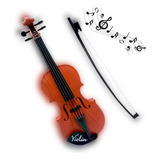 Violino De Plástico Com Arco 42cm Presente Musical Brinquedo