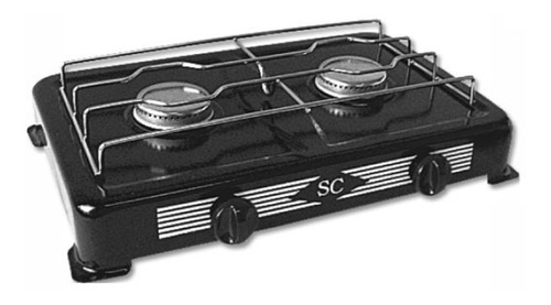 Anafe De Cocina Enlozado De 2 Hornallas Ferreteria Express P Color Negro