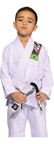 Kimono Tramado Infantil Reforçado + Faixa Branca Gorilla