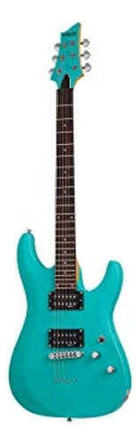 Guitarra Eléctrica Schecter C-6 Deluxe De Tilo Satin Aqua Satin Con Diapasón De Palo De Rosa