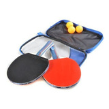 Set Par Paleta Raqueta Ping Pong + 3 Pelotas + Estuche