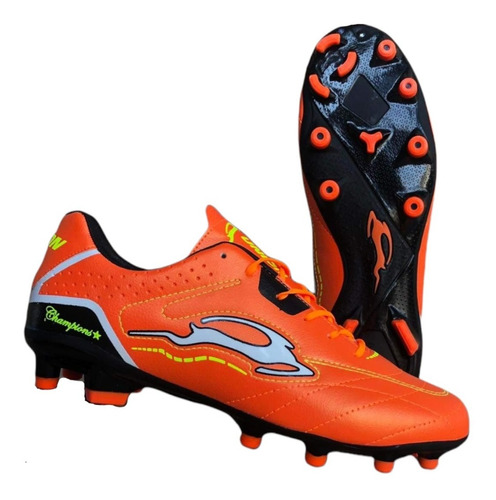 Tenis Futbol Tacos Tachones Union Naranja Negro Blanco Resis