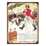 Cartel Chapa Publicidad Antigua Whisky Johnnie Walker Varios