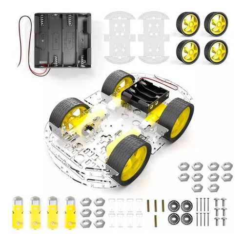 Chasis De Automovil Inteligente Kit Arduino 4 Ruedas