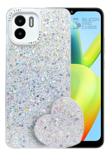 Carcasa Para Xiaomi Redmi A2 Glitter Brillo Con Pop Socket