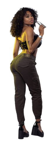 Pantalón Cargo Mujer Estilo Jogger Rígido Casual Relax Sexy