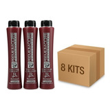 Pack 8 Kits Alisado Premium Coffe 3 Pasos (600 Ml)
