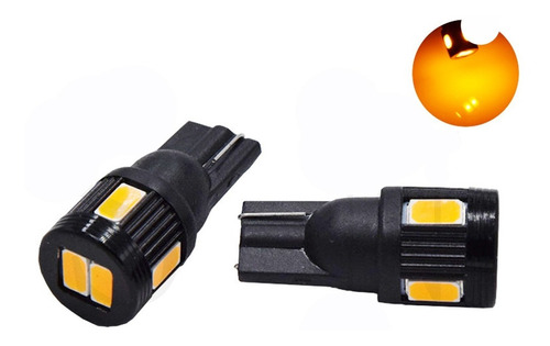 Led T10 W5w Posición Giro 6 Smd Naranja Potentes