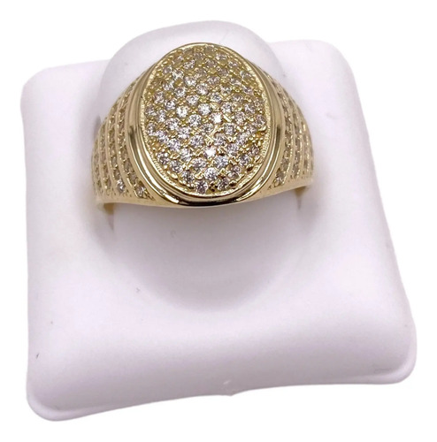 Anillo Para Hombre Oro 10k - Anillo Ovalado Multi Zirconia | Meses sin interés
