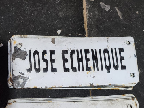 Cartel Antiguo Enlozado De Calle Jose Echenique