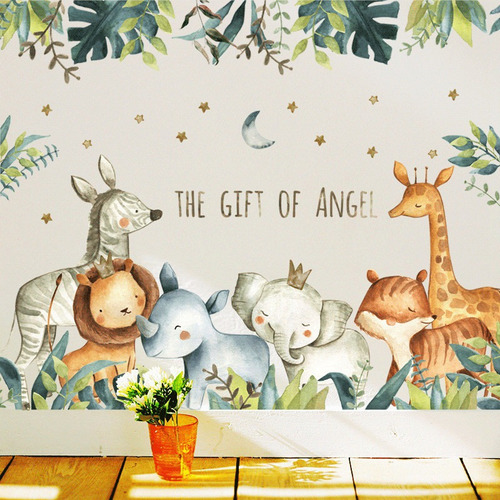 Vinil Decorativo Infantil Animales Selva Habitación Bebé