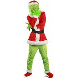 Traje De Grinch Papá Noel Para Cosplay De Navidad