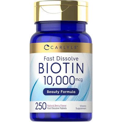Suplementos Biotina Cabello Piel Uña Carlyle 10,000mcg 250ct Sabor Berry | MercadoLibre
