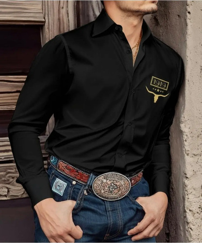 Camisa De Manga Larga Estilo Vaquero Occidental Para Hombre | MercadoLibre