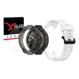 Kit Capa Pelicula Xtglass E Pulseira Para Amazfit T Rex Pro