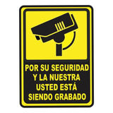 Señalización Aviso Metálico Camara Seguridad 20x15 Cms