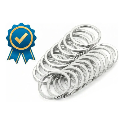25 Argollas Planas Llaveros Premium Acero Inoxidable 2.8cm | Meses sin interés