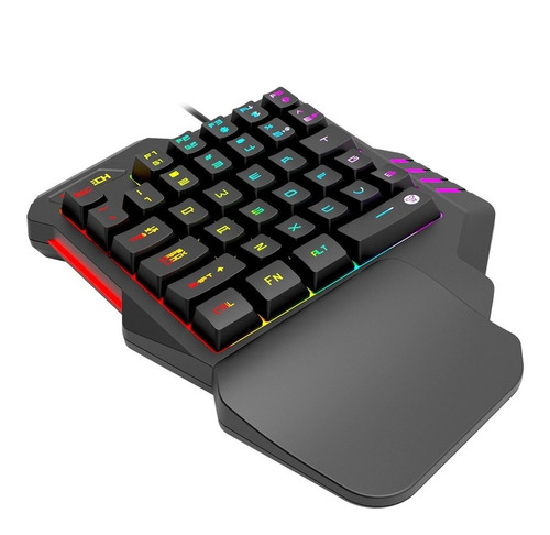 Teclado Gamer Rgb Para Juegos Una Mano Hk512 + Envio