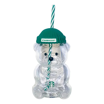 Taza Oso Vidrio Con Tapa Y Pajita 20oz - Diseño Exclusivo | Envío gratis