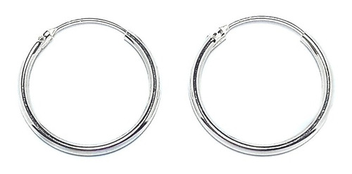 Aros Argolla 18mm Plata Fina 925