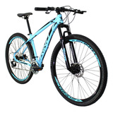 Bicicleta Rino Everest Aro 29 Freio Disco 24v Câmbios Shiman Cor Azul-piscina Tamanho 17