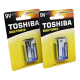 2 Pilas De 9 Volts Alcalina Toshiba 6lr61