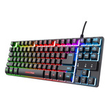 Teclado Gamer Metalico Trust Gxt 833 Thado Con Iluminación Color Del Teclado Negro