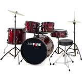 Bateria Spanking Pro Fire Vinho Completa Bumbo 20