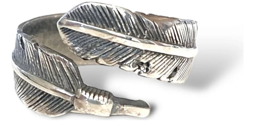 Anillo Pluma Gruesa En Plata Mexicana 925 Ajustable