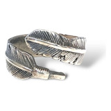 Anillo Pluma Gruesa En Plata Mexicana 925 Ajustable