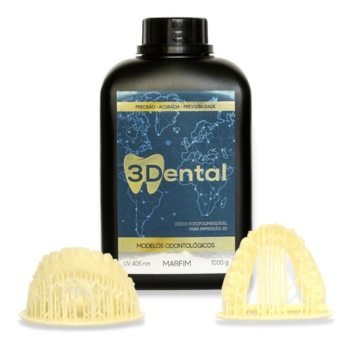 Resina 3d Dental Modelos - Odor Mentolado - Marfim 1kg
