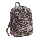 Mochila Republic Vix By Chenson Canvas Teen Cor Marrom Desenho Do Tecido Animal Print