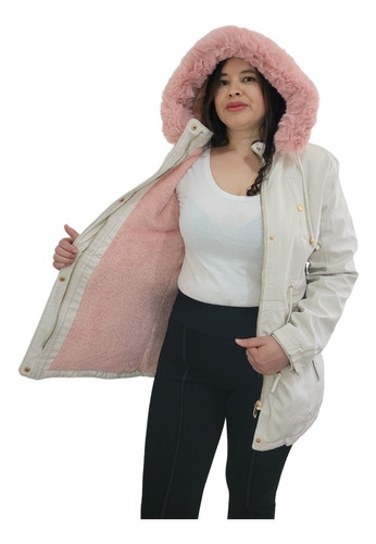 Parka Forrada Casaco Frio Sobretudo Jaqueta Sarja Feminino