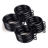 100 Pcs Anillos De Cortina De Metal Negro Con Ojales 3.8cm