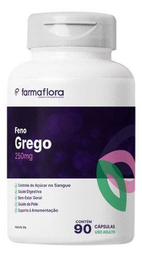 Feno Grego 250mg - Farmaflora - 90 Cápsulas
