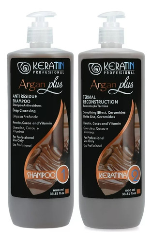 Kit Alisado Keratin  Profesional Argan Plus 1000 Ml