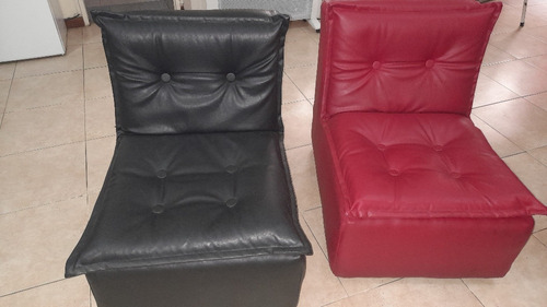 Vendo Sillones Puff Ecocuero Impecable Estado !  No Hago Env