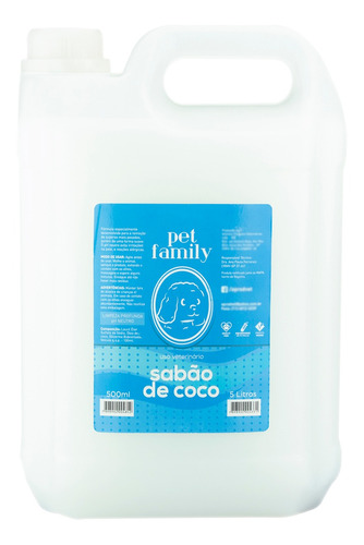 Sabonete Pet Para Cães E Gatos Líquido Pré-lavagem Coco 5l