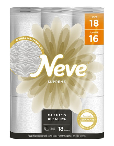 Papel Higiênico Neve Supreme Ft  Leve 18 Pague 16