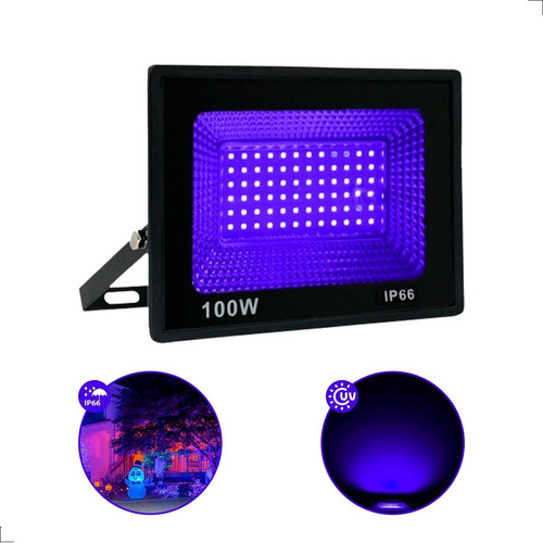 Refletor Led Luz Negra 100w Uv Neon Bivolt Externo Ip66