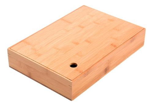 Caja De Almacenamiento De Bambú Con 6 Rejillas, Bandeja Par