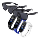Kit 03 Relógios Digital Led + Óculos Sol Proteção Barato 