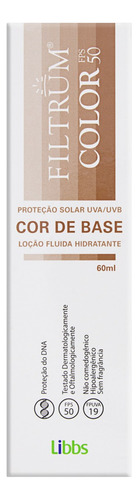 Protetor Solar Com Cor Fps 50 Sem Fragrância Filtrum Color Caixa 60ml