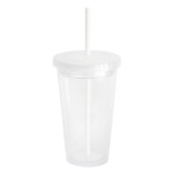 Vaso Con Tapa Y Sorbete Acrilico Tipo Starbucks Termico X40u